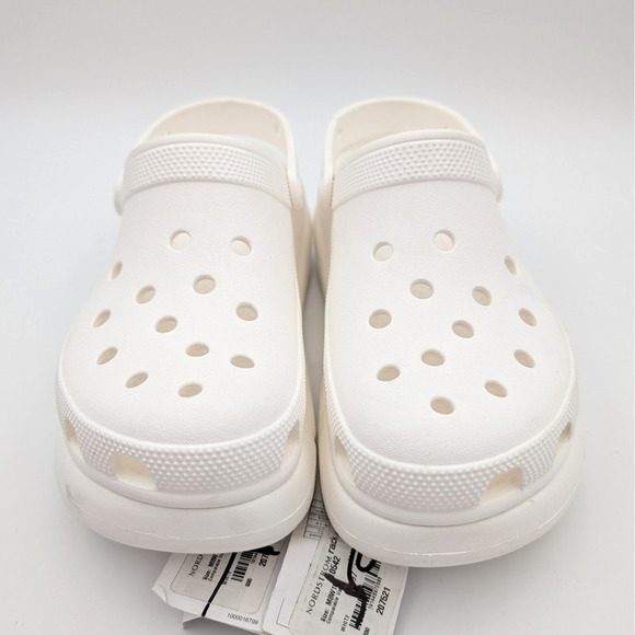 Crocs MEGA CRUSH CLOGS WHITE High Heel Platform Men's size US8 WOMEN'S US10 - Picture 2 of 14